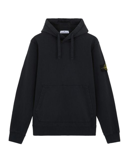 Stone Island Blue Regular-Fit Hooded Sweatshirt With Pouch Pocket for men