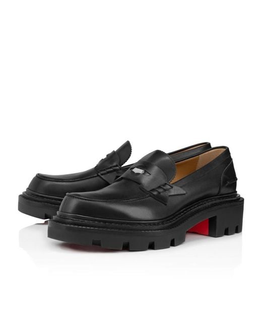 Christian Louboutin Black Moc College Slip-On Loafers for men