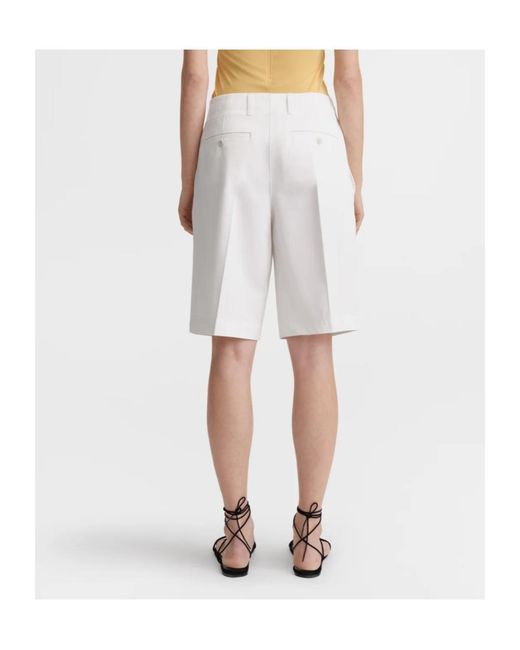 Totême White Totême Twill Pleated Bermuda Shorts