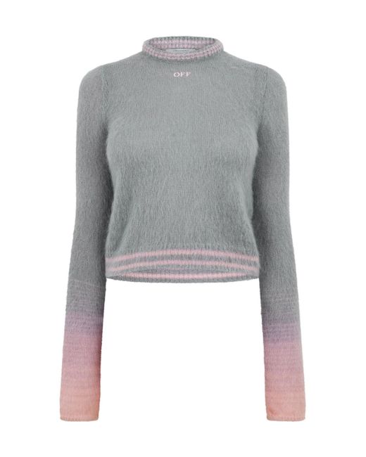 Off-White c/o Virgil Abloh Gray Cropped Sweater