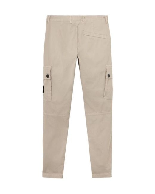 Stone Island Natural Slim-Fit Cargo Trousers With Zip Hand Pockets for men