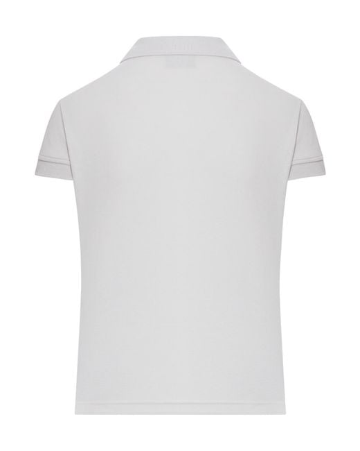 Balenciaga White Logo Embroidered Short-Sleeve Polo Shirt