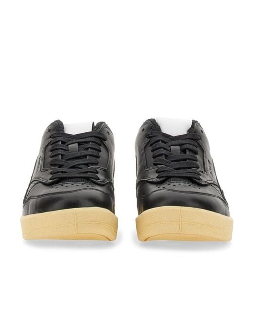 Jil Sander Black Round-Toe Lace-Up Sneakers