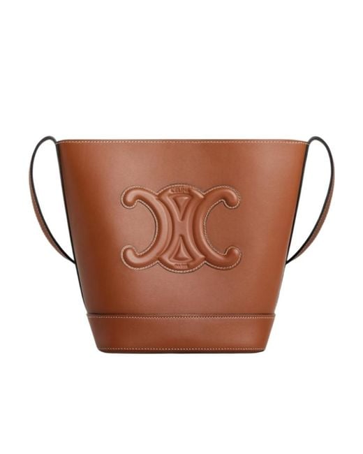 Céline Brown Small Bucket Cuir Triomphe