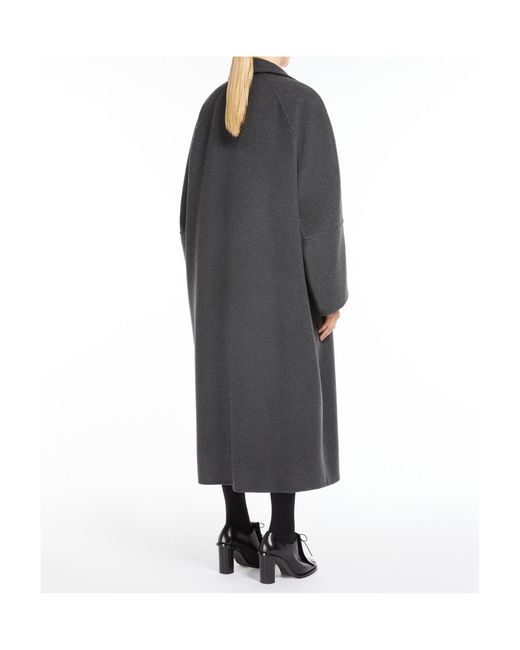 Max Mara Black V-Neck Long-Sleeved Coat