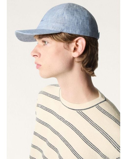 Loro Piana Blue Baseball Cap for men