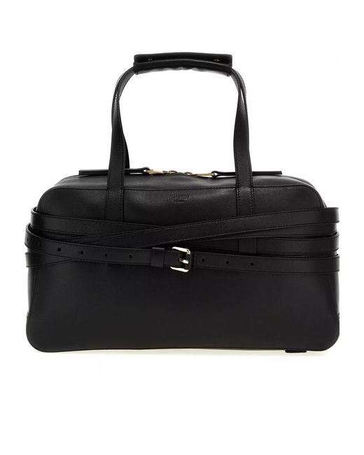 Moschino Black Tie Me Top Handle Bag