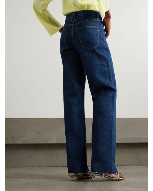 SLVRLAKE Denim Blue Grace High-Rise Wide-Leg Jeans