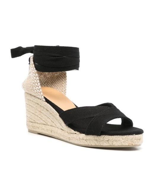 Castaner Black Wedge High-Heeled Sandals