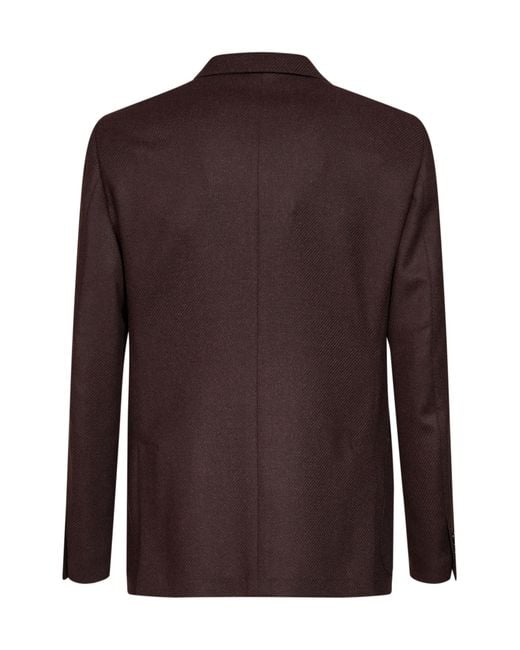 Lardini Brown Long-Sleeve Blazer for men