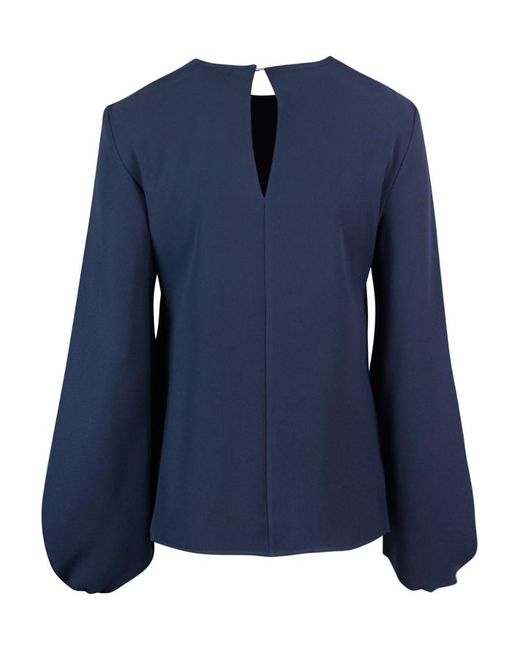 P.A.R.O.S.H. Blue Puff-Sleeved Blouse
