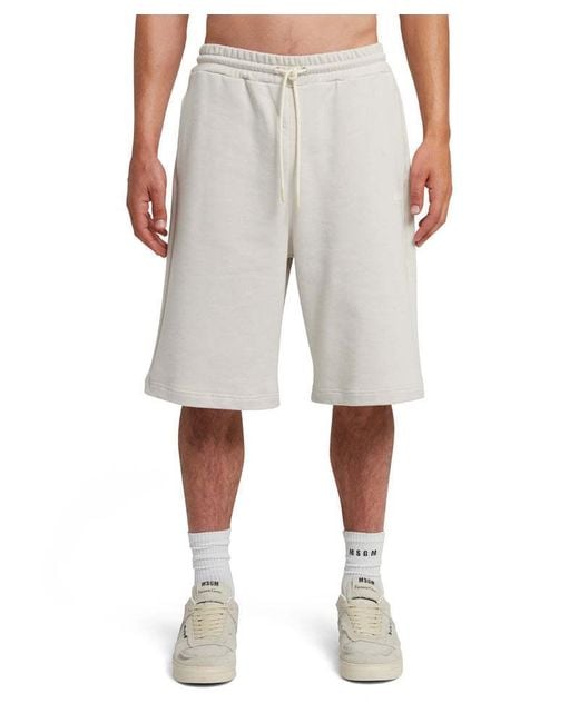 MSGM White Drawstring Track Shorts for men