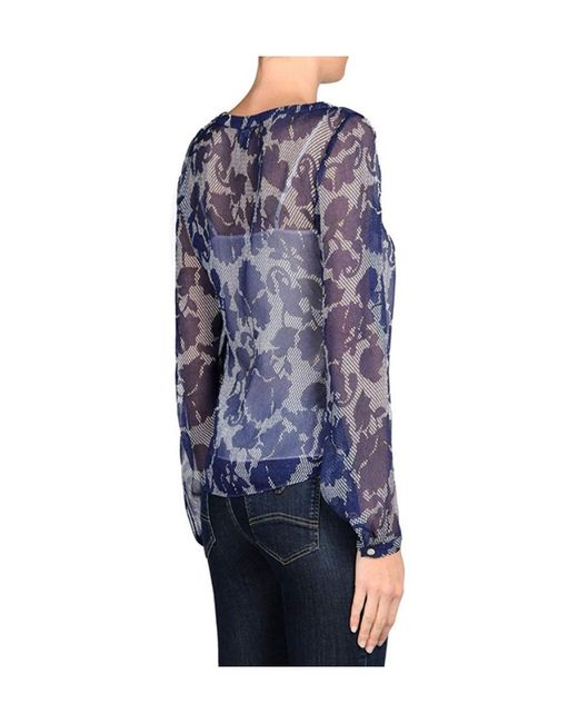 Armani Jeans Blue Printed Pattern Blouse