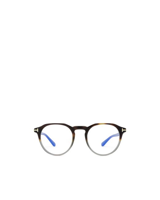 Tom Ford Metallic Eyewear Round Frame Glasses