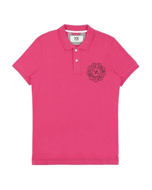 Iceberg Pink Logo Polo Shirt for men