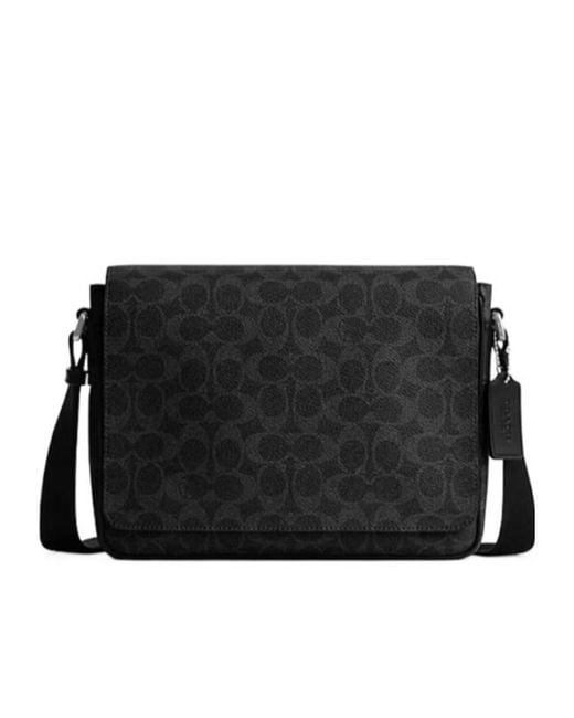 COACH Black Jack Flap Messenger Bag for men