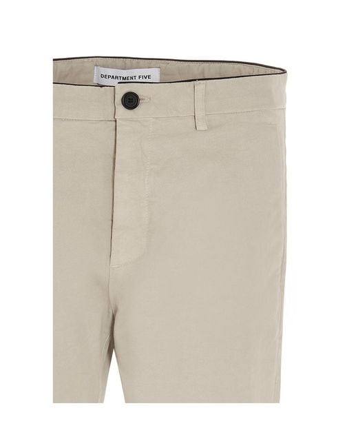 Department 5 Natural Logo Patch Slim-Fit Pants for men