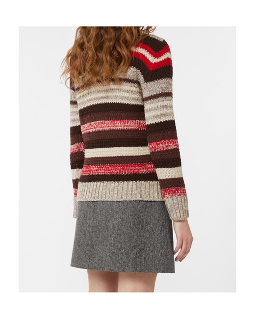 Weekend by Maxmara Red Ribbed Wool Knit Jumper