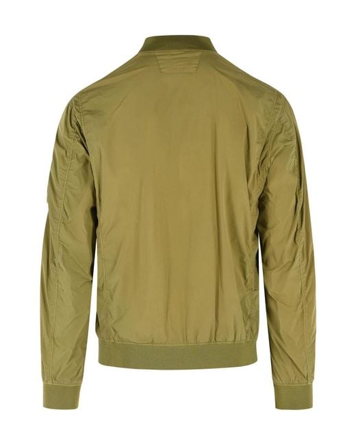 C P Company Green Chrome R Lens Bomber Jacket for men