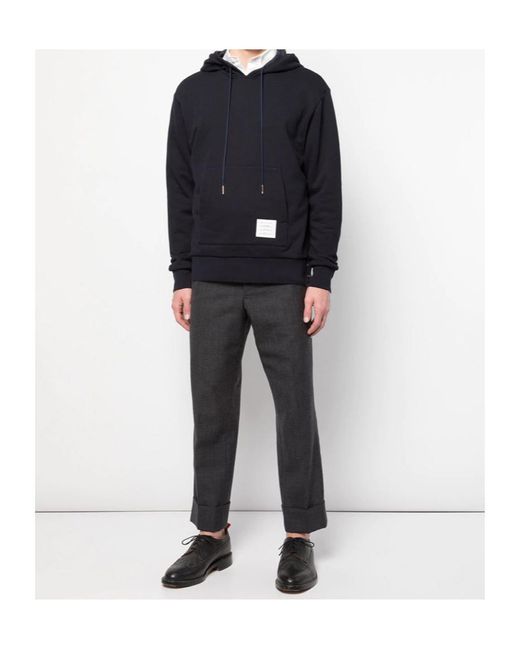 Thom Browne Blue Striped Drawstring Hoodie for men