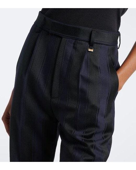Vivienne Westwood Black Ray Striped Virgin Wool Flared Pants