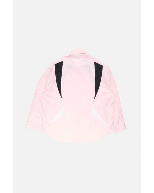 Acne Pink Embroidered Logo Button-Up Shirt for men