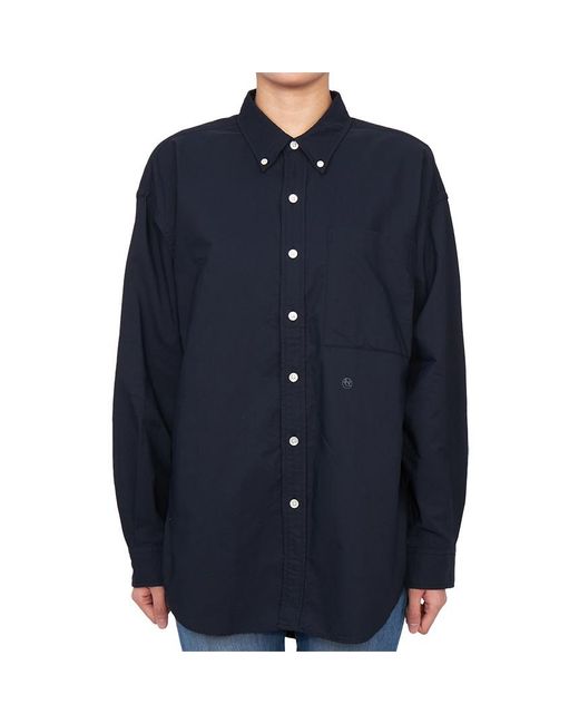 Nanamica Blue Lapel Long Sleeve Shirt