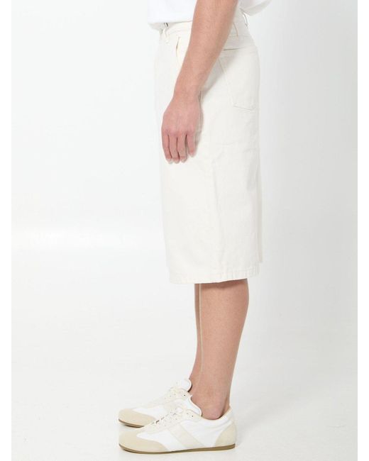 AMI White Ami Loose Bermuda Shorts for men