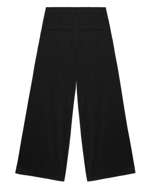 Low Classic Black Wide-Leg Trousers