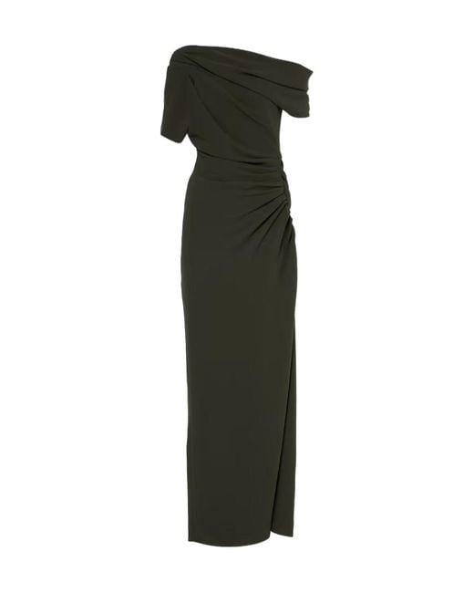 Jonathan Simkhai Green Kally Draped One-Shoulder Crêpe Gown