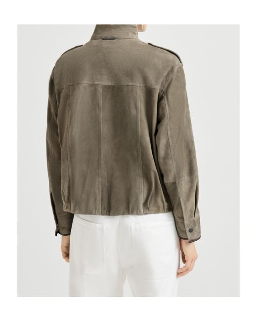 Brunello Cucinelli Green Leather Jacket