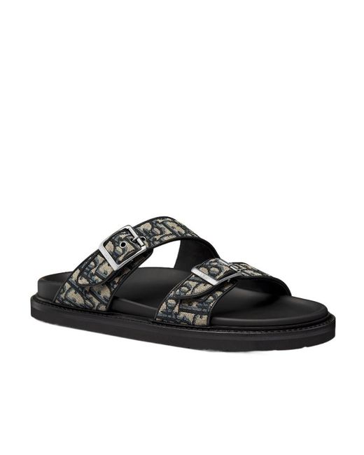 Dior Black Homme Buckled Open Toe Sandals for men