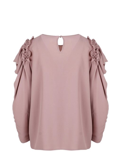 Alberta Ferretti Pink Ruffled Blouse