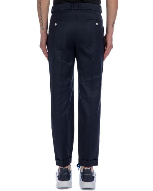 Balmain Blue Mid-Waisted Cropped Trousers for men