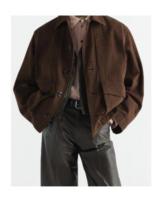 Lemaire Brown Boxy Pocket Jacket for men
