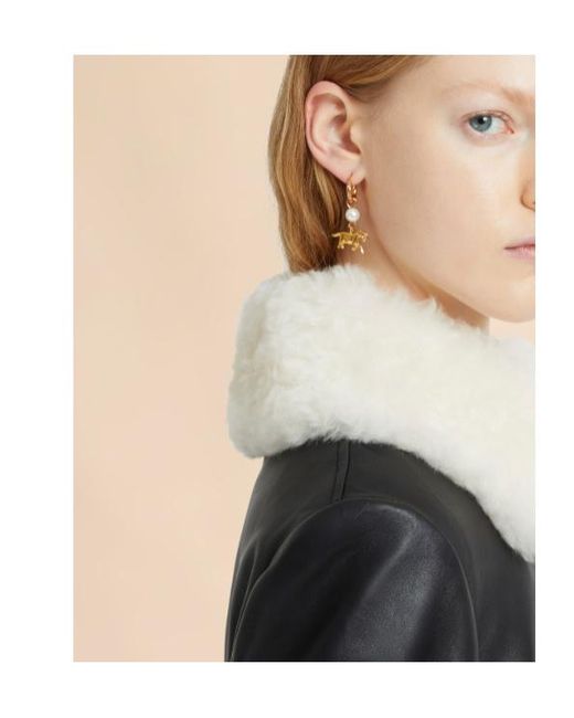 Marni White Horse Charm Earrings