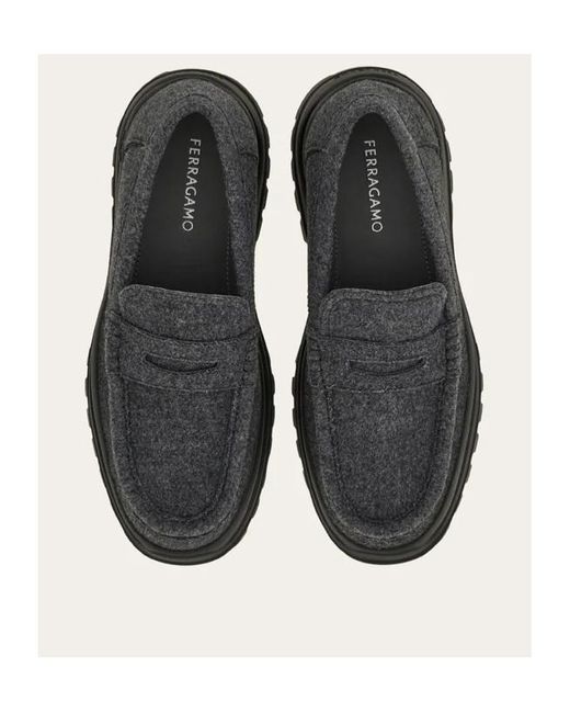 Ferragamo Black Penny-Loafer for men