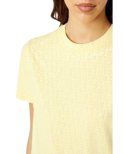DIESEL Yellow Logo-Print Short-Sleeve T-Shirt