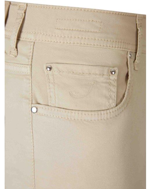 Jacob Cohen Natural Logo-Embroidered Jeans for men
