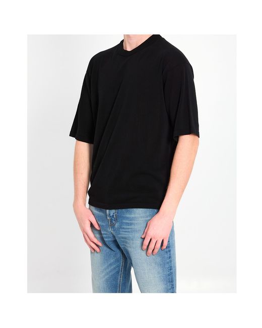 Roberto Collina Black Relaxed Crewneck T-Shirt for men