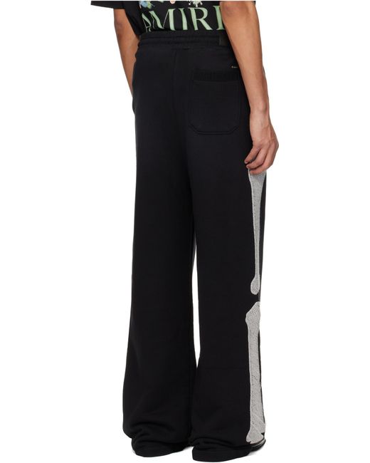 Amiri Black Bones Printed Oversized Sweatpants for men
