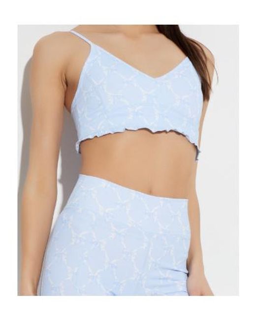 LoveShackFancy Blue Erza Printed Performance Top
