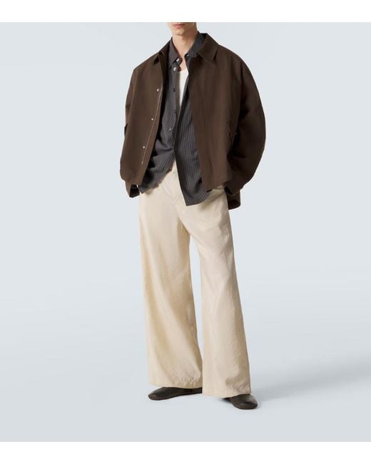Lemaire Natural Silk-Blend Wide-Leg Pants for men