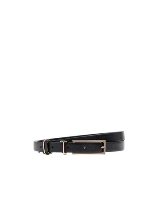 Tom Ford White Supple Grained Leather Belt