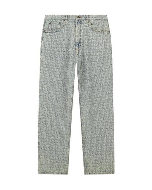 Emporio Armani Gray Mid-Rise Straight-Leg Jeans for men