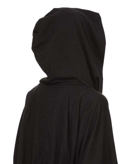 Rick Owens Black Temple Cropped Hooded Top