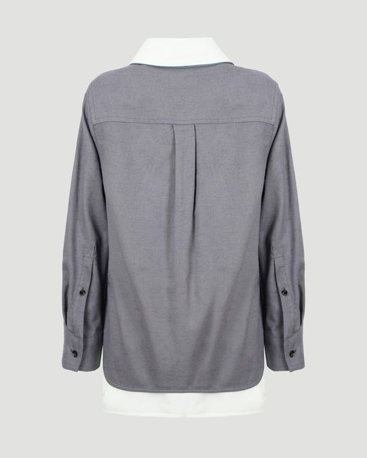 Bottega Veneta Gray Double Layered Shirt