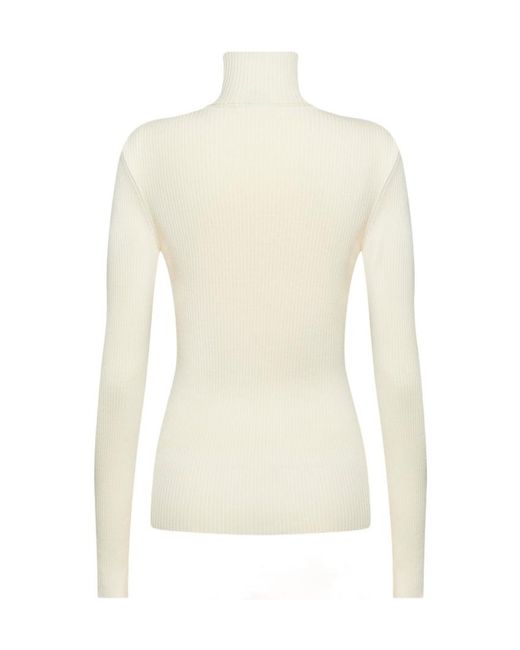 Wolford White The Merino Fine Rib Top Long Sleeves