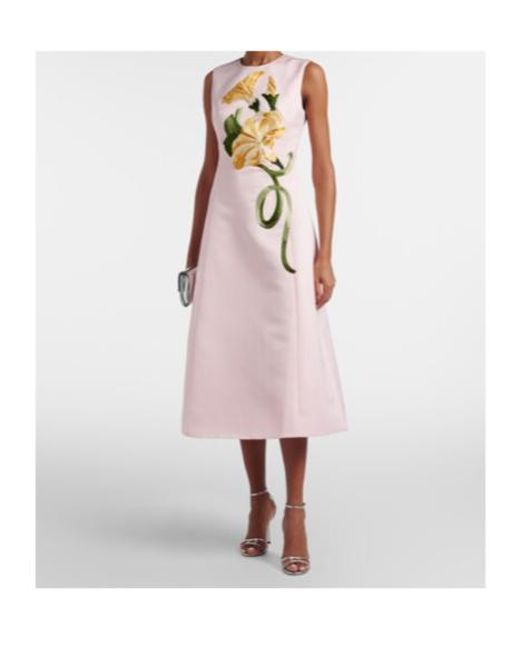Leo Pink Floral-Appliqué Cocktail Dress