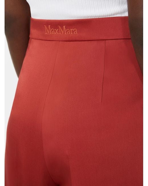 Max Mara Red Tabacco Pleated Shorts